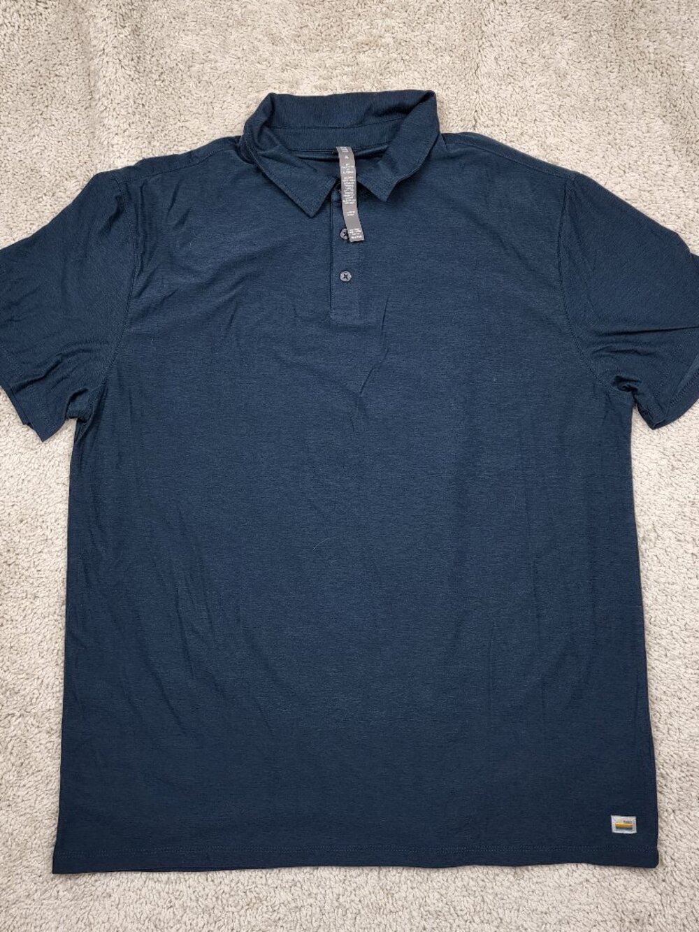 Vuori Mens Strato Tech Polo Shirt Navy Short Sleeve V188  Logo Size XL USA REI